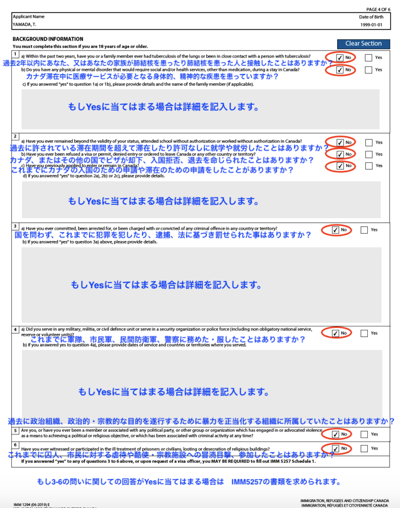 IMM1294記入例　4枚目