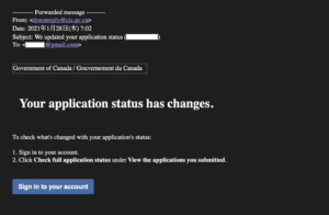 カナダ学生ビザ申請後2回目のメール